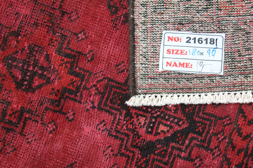 Traditional Vintage Red Multi Medallion Handmade Wool Rug 96cm x 180cm
