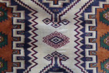Traditional Antique Cream Geometric Handmade Oriental Wool Rug 300 X 343 cm homelooks.com 7