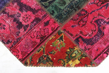Unique Octagonal Traditional Antique Handmade Patchwork Rugs 118 X 120 cm homelooks.com 7