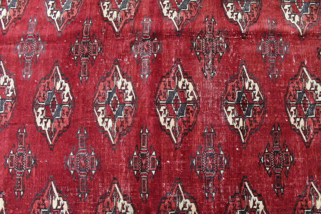 Traditional Red Antique Multi Medallion Handmade Small Wool Rug 110cm x 188cm over-view homelooks.com