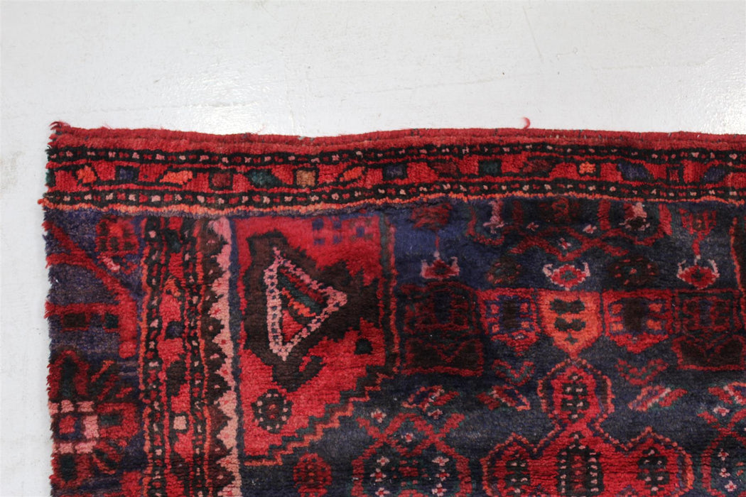Traditional Vintage Red & Blue Multi Medallion Handmade Wool Rug 102cm x 242cm