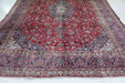 Classic Traditional Vintage Medallion Handmade Red Wool Rug bottom view www.homelooks.com