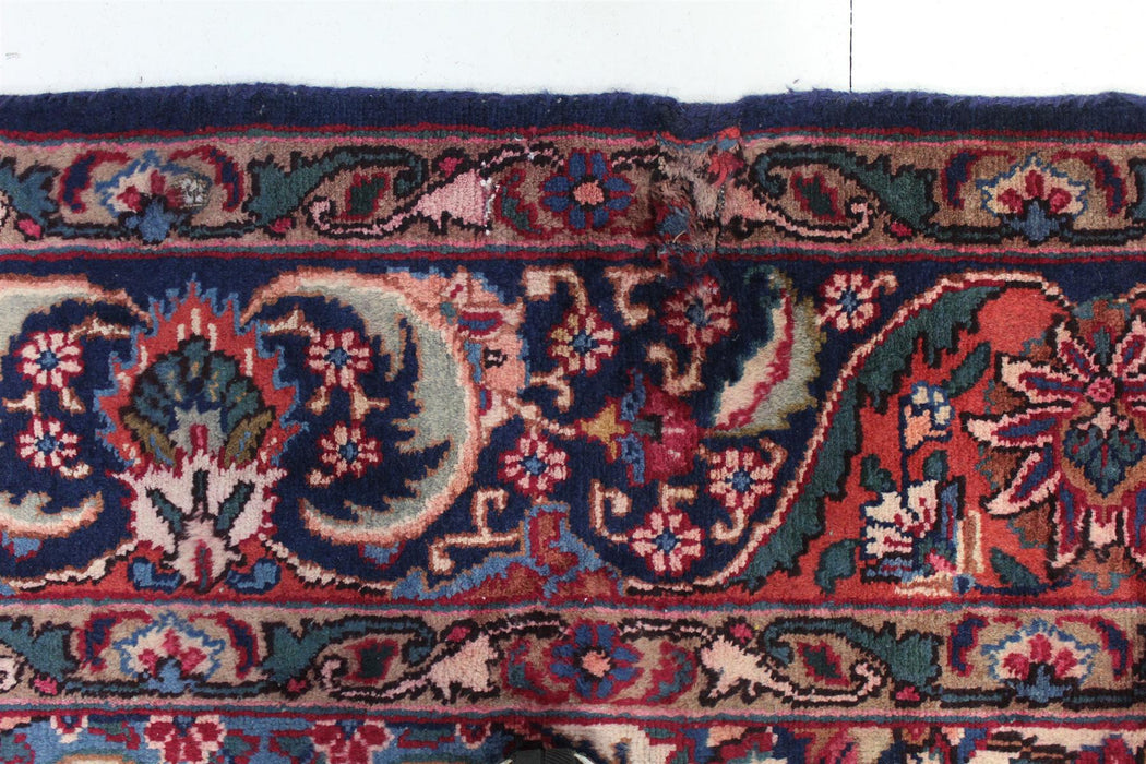 Traditional Vintage Oriental Handmade Navy Blue & Red Wool Rug 248cm x 340cm
