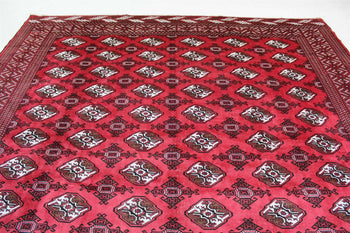Beautiful Red Geometric style Traditional Vintage Handmade Oriental Rug 295 X 360 cm homelooks.com 3