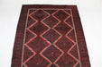 Traditional Antique Geometric Design Handmade Brown Oriental Wool Rug 120cm x 210cm top view homelooks.com