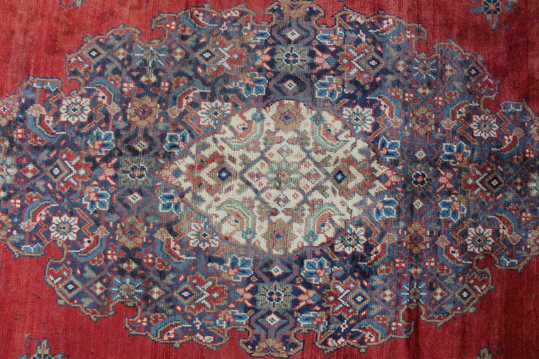 Lovely Traditional Red Vintage Handmade Oriental Wool Rug 188cm x 325cm medallion pattern www.homelooks.com