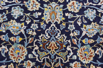 Lovely Traditional Vintage Navy Blue Handmade Oriental Wool Rug 312 X 435 cm homelooks.com 7