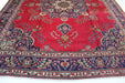 Traditional Large Vintage Medallion Handmade Red Wool Rug 307cm x 390cm bottom view homelooks.com