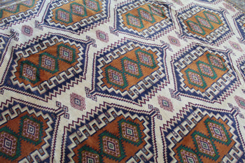 Traditional Antique Cream Geometric Handmade Oriental Wool Rug 300 X 343 cm homelooks.com 4