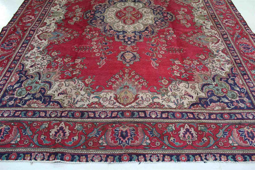 Lovely Traditional Vintage Medallion Handmade Red Wool Rug 204cm x 370cm bottom view www.homelooks.com
