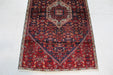 Classic Navy & Red Medallion Traditional Vintage Handmade Wool Rug 100 X 170 cm bottom view www.homelooks.com
