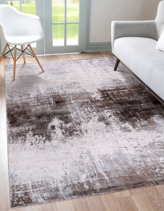 Lulu 6161 Contemporary Silver Beige Rug with furniture www.homelooks.com 