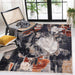 Selin 8701 Contemporary Navy Brown Rug homelooks.com 8