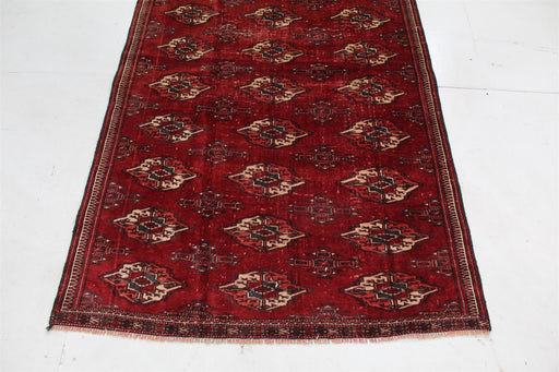 Traditional Red Antique Multi Medallion Handmade Small Wool Rug 110cm x 188cm bottom view homelooks.com