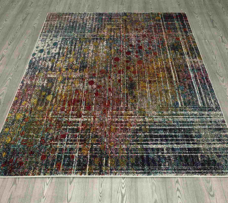 Miami Abstract Design Rug (V3) on wooden floor www.homelooks.com