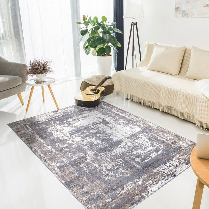 Monaco Faded Contemporary Rug (V2) in living room www.homelooks.com
