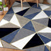 Ritz Pyramid Triangular Rug Gold & Navy minimalistic space homelooks.com