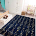 Ritz Moroccan Contemporary Rug Gold & Navy in bedrrom homelooks.com