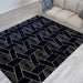 Ritz Geometric Design Rug Gold & Navy modern living room homelooks.com