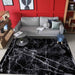Ritz Marble Design Rug Silver & Black modern living room homelooks.com