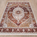 Sienna Traditional Medallion Rose Ivory Rug wooden floor homelooks.com