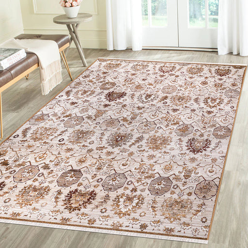 Sienna Traditional Ivory Brown Rug homelooks.com