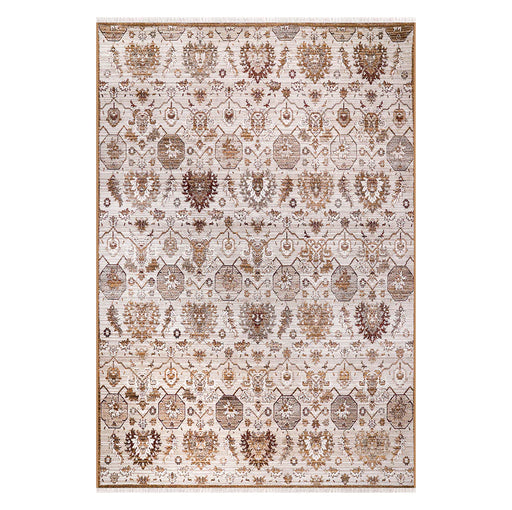 Sienna Traditional Ivory Brown Rug over-view homelooks.com