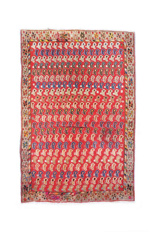 Traditional Antique Area Rugs Wool Floral Red Rectagular Handmade Oriental Rugs 174X120 CM 5.7X3.9 FT Medium homelooks.com