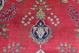 Traditional Large Vintage Medallion Handmade Red Wool Rug 307cm x 390cm design details homelooks.com