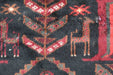 Lovely Traditional Antique Red & Black Handmade rug design details www.homelooks.com