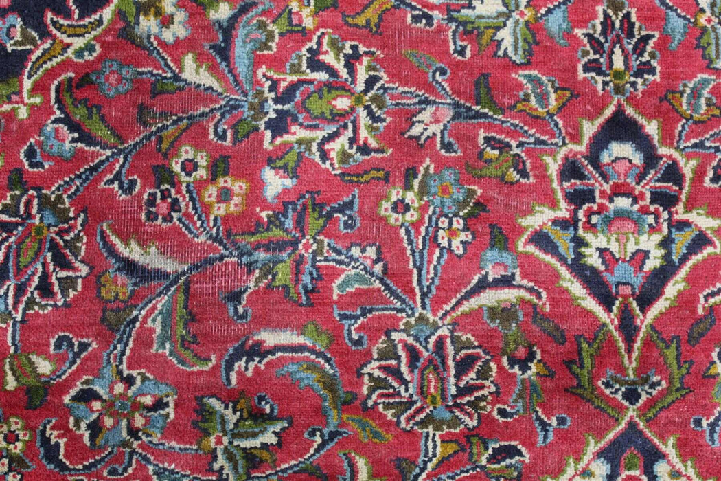 Elegant antique wool rug in vibrant red hue www.homelooks.com