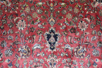 Traditional Antique Large Red Medallion Handmade Wool Rug 263 X 360 cm www.homelooks.com 5