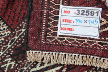 Sleek Brown Geometric Traditional Vintage Handmade Oriental Rug 245 X 390 cm homelooks.com 9