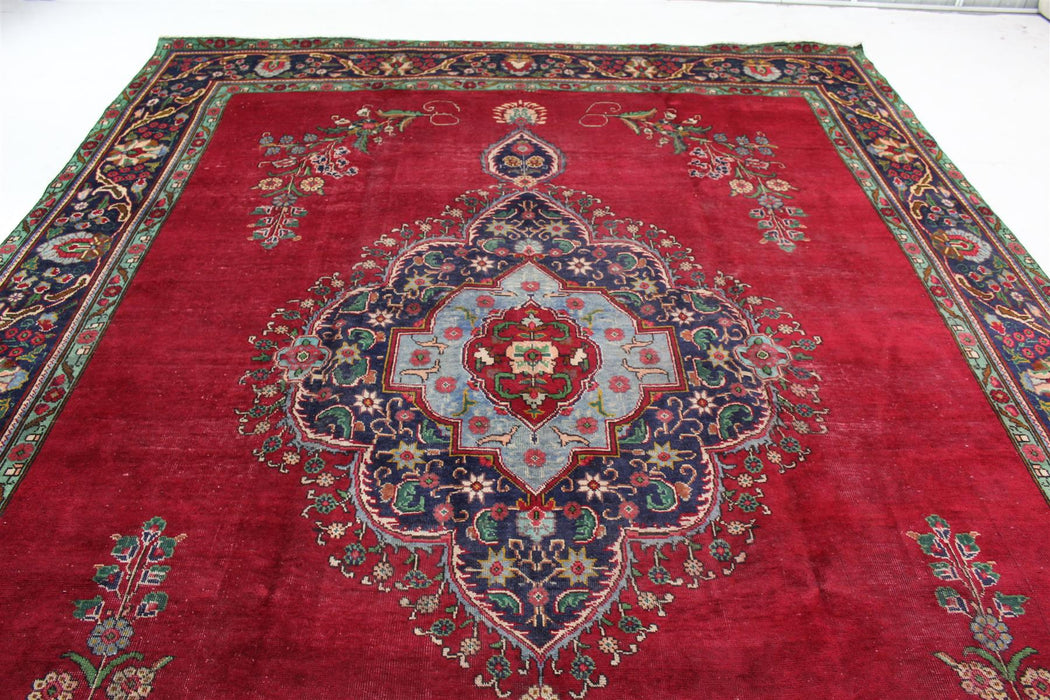Traditional Antique Handmade Medallion Oriental Large Red Wool Rug 298cm x 385cm