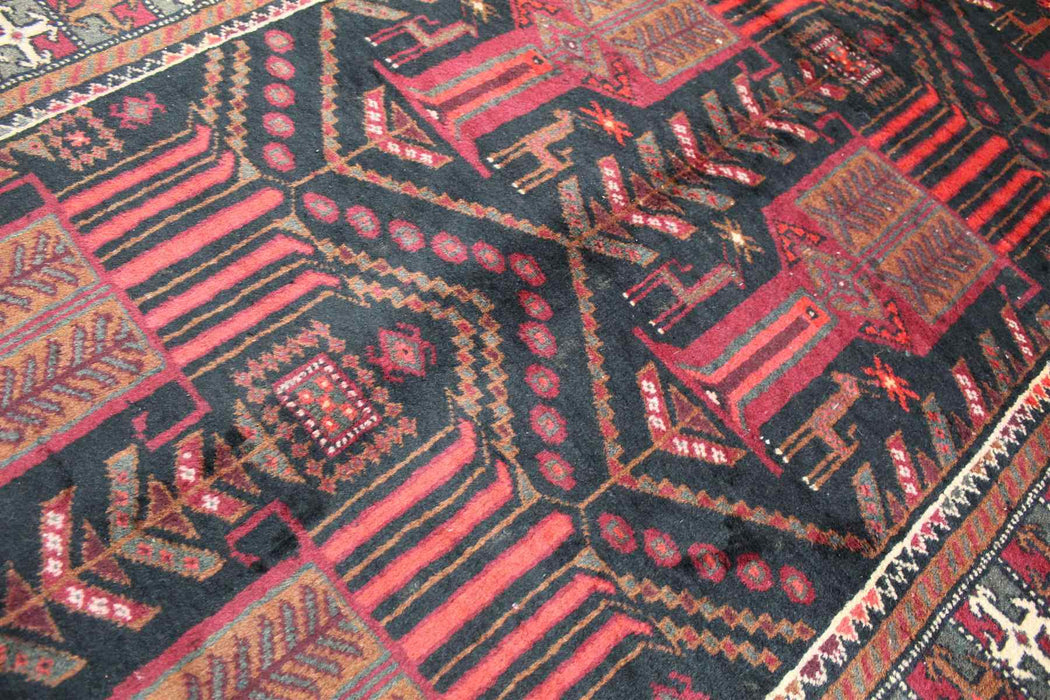 Lovely Traditional Antique Red & Black Handmade Wool Runner 118cm x 290cm over-view www.homelooks.com