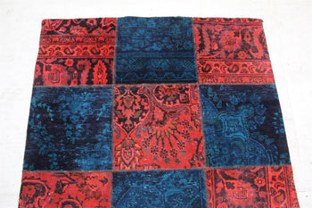 Traditional Vintage Patchwork Design Wool Handmade Rug 118 X 158 cm homelooks.com 3