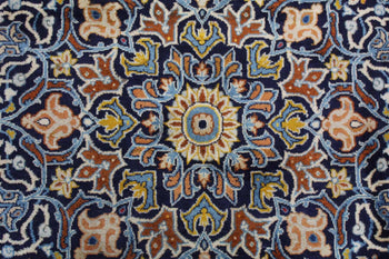 Lovely Traditional Vintage Navy Blue Handmade Oriental Wool Rug 312 X 435 cm homelooks.com 8