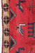 Delightful Red Geometric Traditional Handmade Vintage Rug design details www.homelooks.com