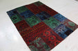Traditional Antique Patchwork Multi Coloured Handmade Rug 150 X 200 cm homelooks.com 2