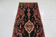 Traditional Antique Black & Red Medallion Handmade Wool Runner 90 x 255 cm top view homelooks.com