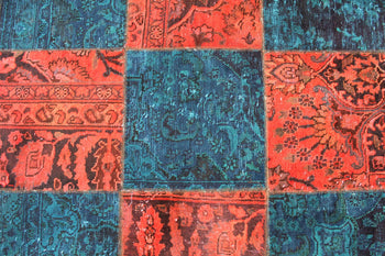 Traditional Vintage Patchwork Design Wool Handmade Rug 118 X 158 cm homelooks.com 5