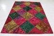 Beautiful Multi Coloured Patchwork Traditional Handmade Rug 170 X 230 cm www.homelooks.com