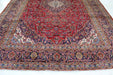 Classic Red Traditional Vintage Medallion Handmade Wool Rug 287 X 398 cm bottomg view www.homelooks.com
