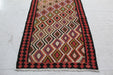 geometric diamond shaped handmade rug bottom view homelooks.com