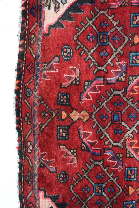 Traditional Vintage Red Multi Medallion Handmade Oriental Wool Rug 102 X 230 cm
