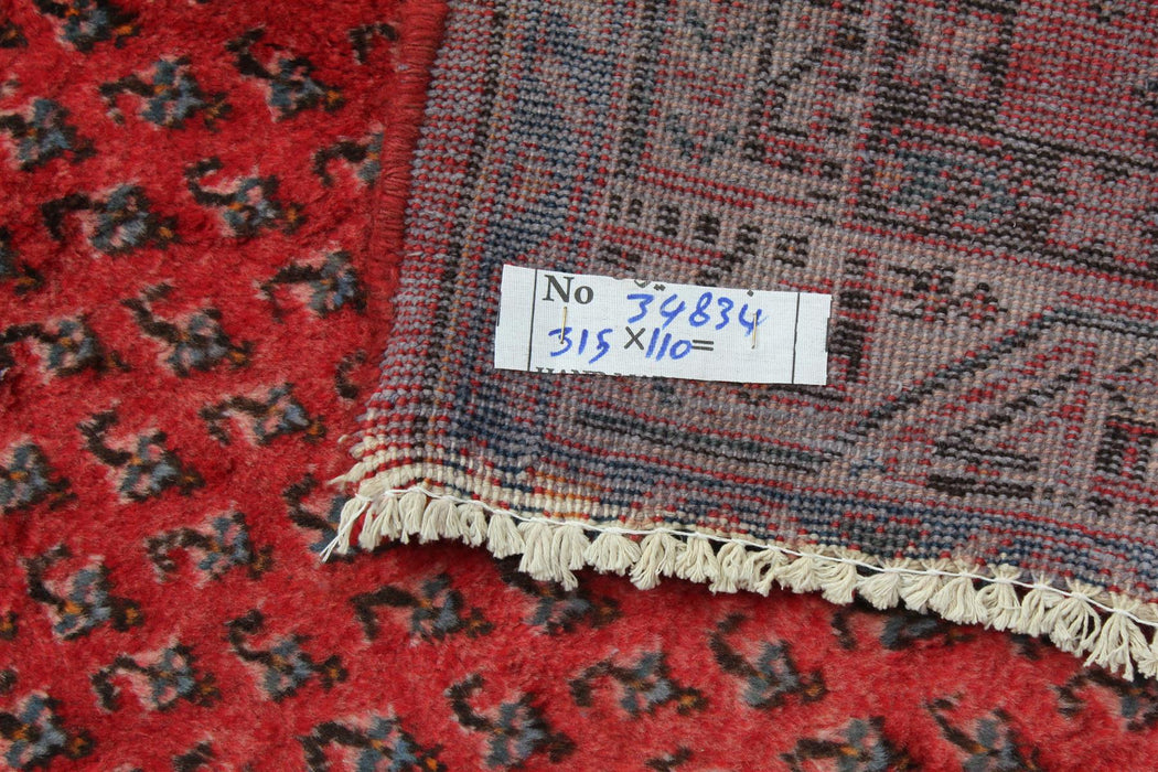 Traditional Red Antique Botemir Design Handmade Wool Runner 110cm x 315cm