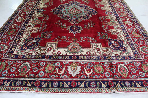 Traditional Antique Large Area Carpets Handmade Wool Rug 270 X 383 cm bottom view homelooks.com