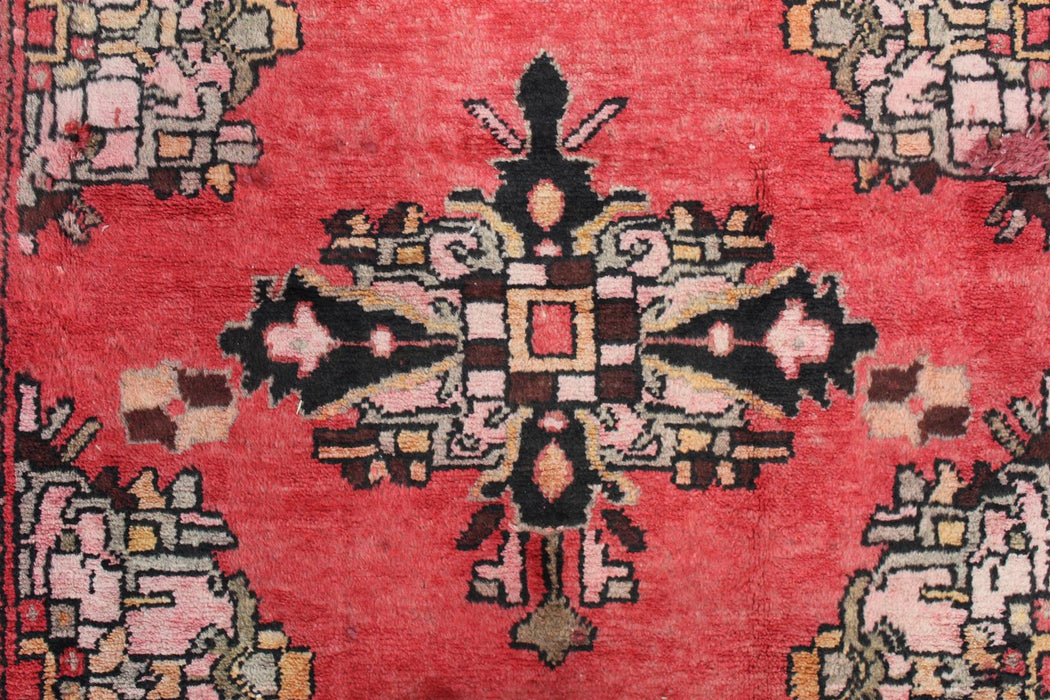 Traditional Red Vintage Medallion Handmade Oriental Wool Rug 102cm x 246cm