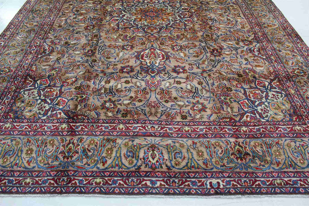 Antique Wool Area Carpet - Oriental Rug with Earthy Tones and Floral Accents homelooks.com