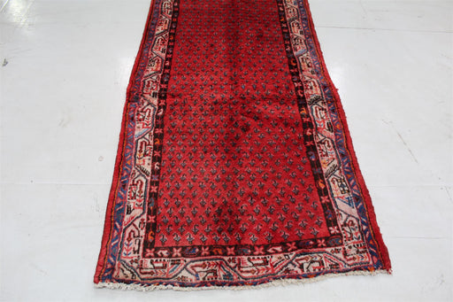 Traditional Red Antique Botemir Design Handmade Wool Runner 110cm x 315cm bottom view homelooks.com